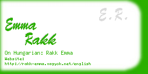 emma rakk business card